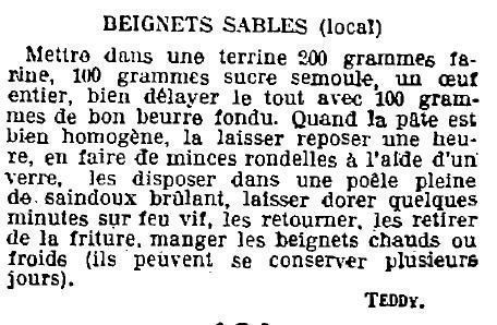 1923 : beignets