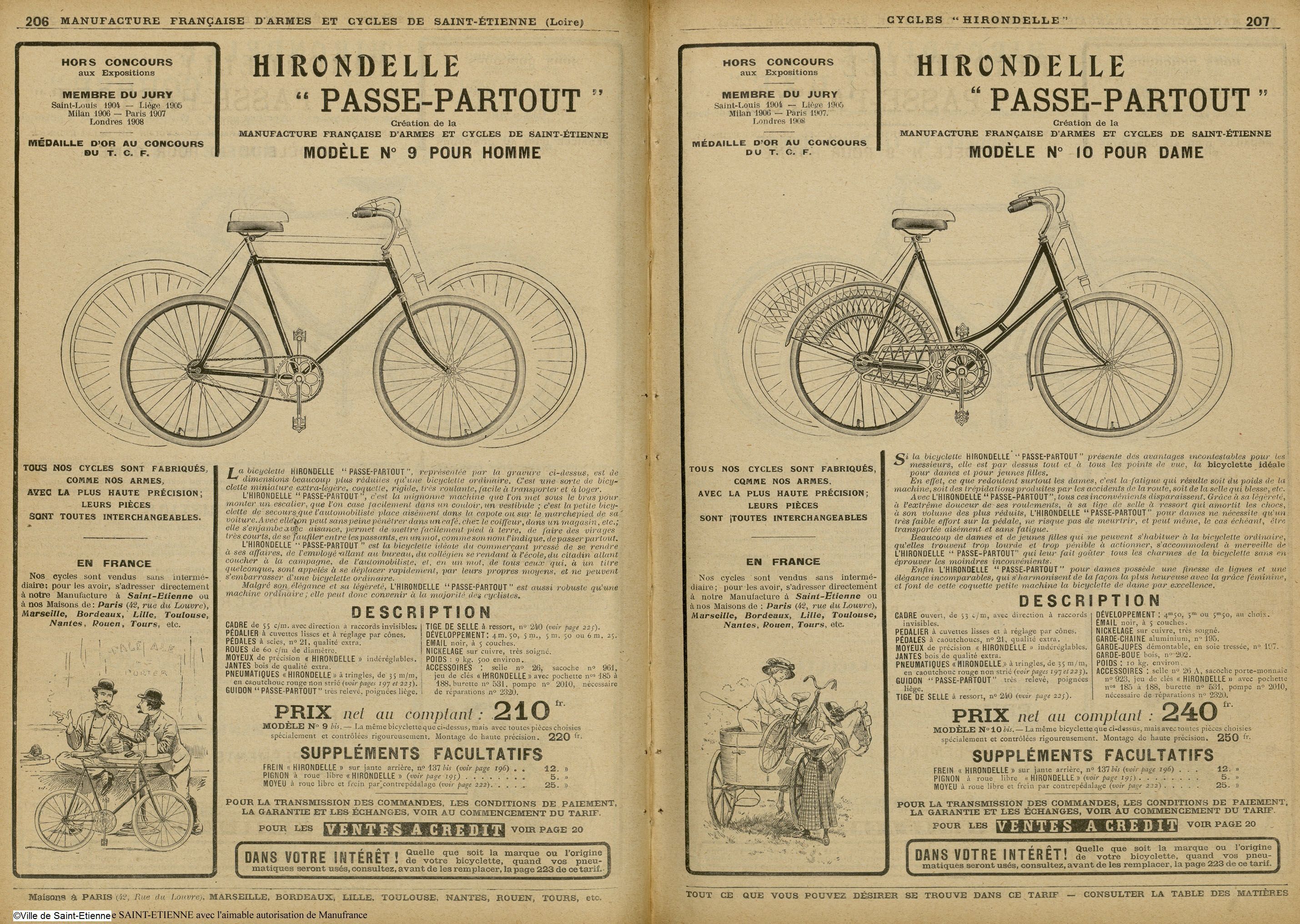 Catalogue Manufacture Française D'Armes Et Cycles De Saint-Étienne - Édition Originale De 1910